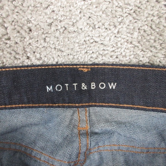 Mott & Bow Jeans Mens 32x32 Blue Slim Dark Wash Straight Zip Fly Denim Pants - Picture 7 of 11